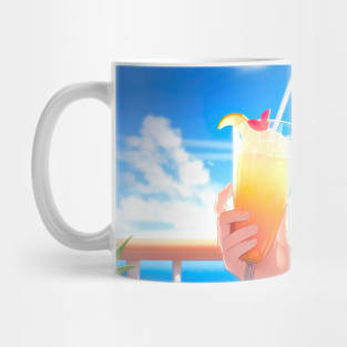 Cute Anime Girl on vacation - Anime Wallpaper Mug